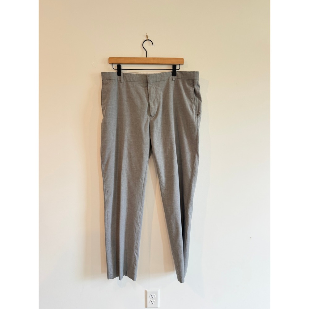 Banana Republic Mens 36x32 Tailored Slim Fit Grey 100% Wool Dress Pants Trousers